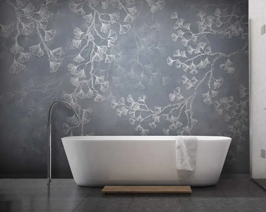 murales de pared Ginko en una niebla chinoiserie u79601