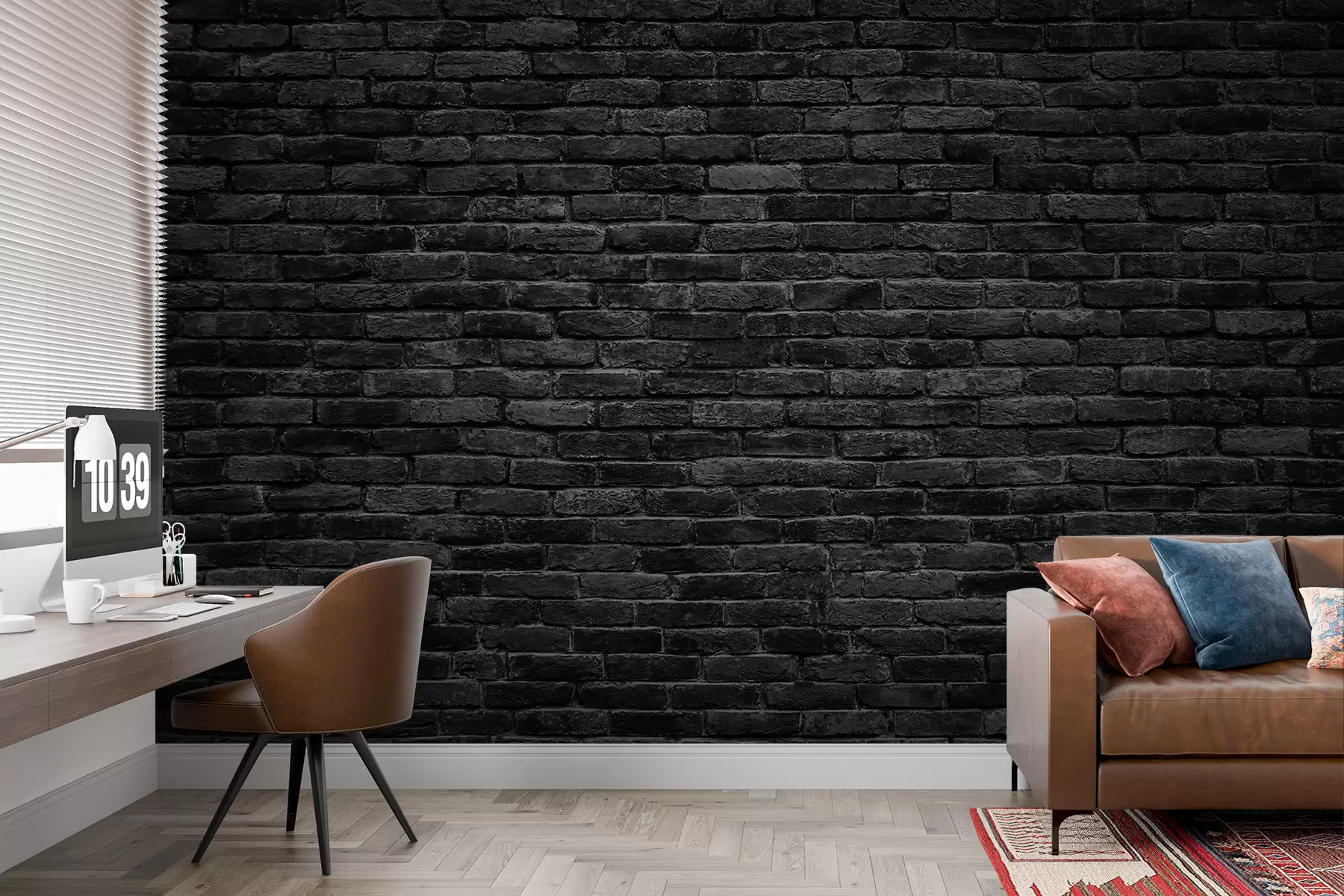 murales de pared Papel pintado de ladrillo negro u53027