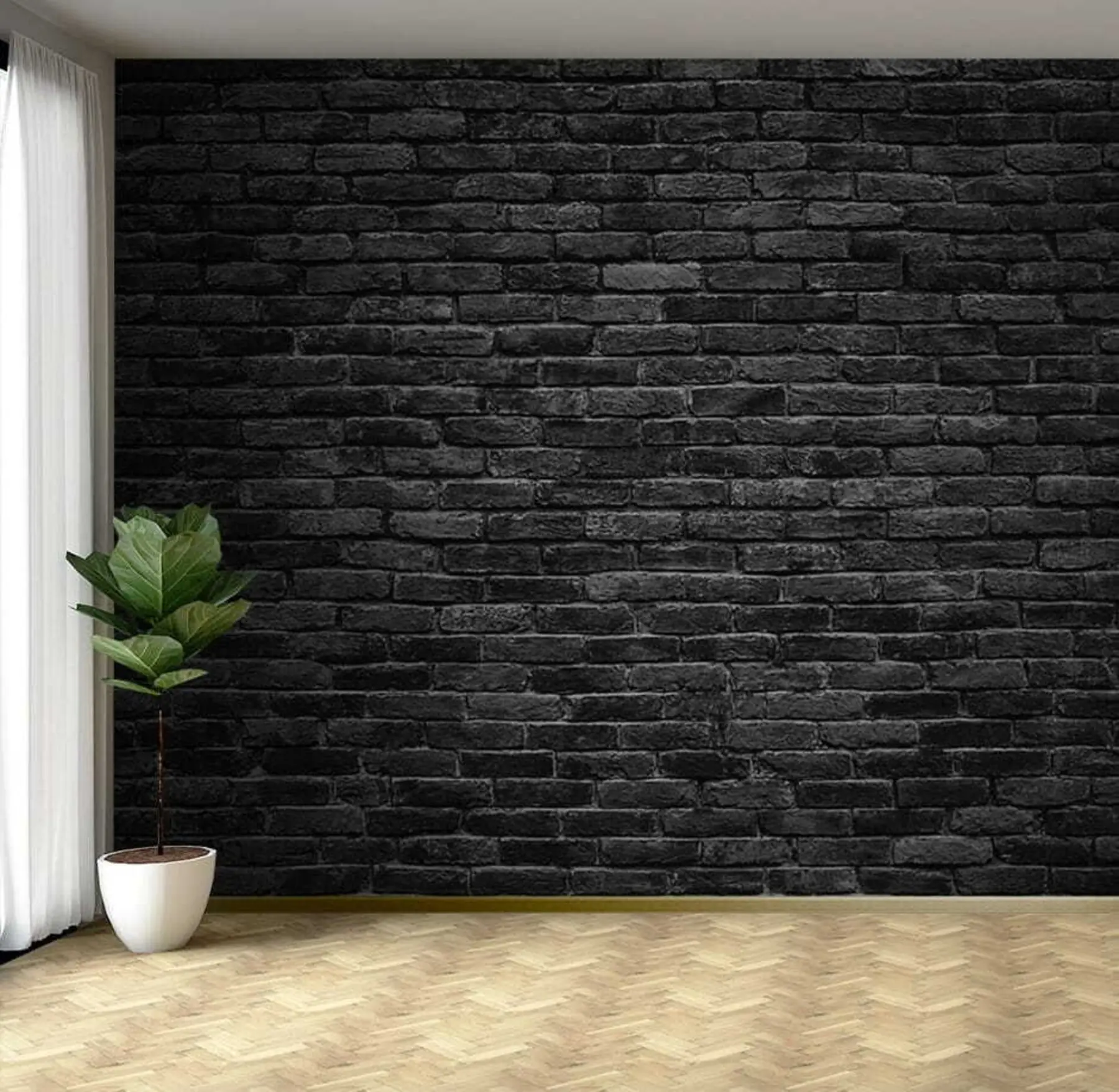 murales de pared Papel pintado de ladrillo negro u53027