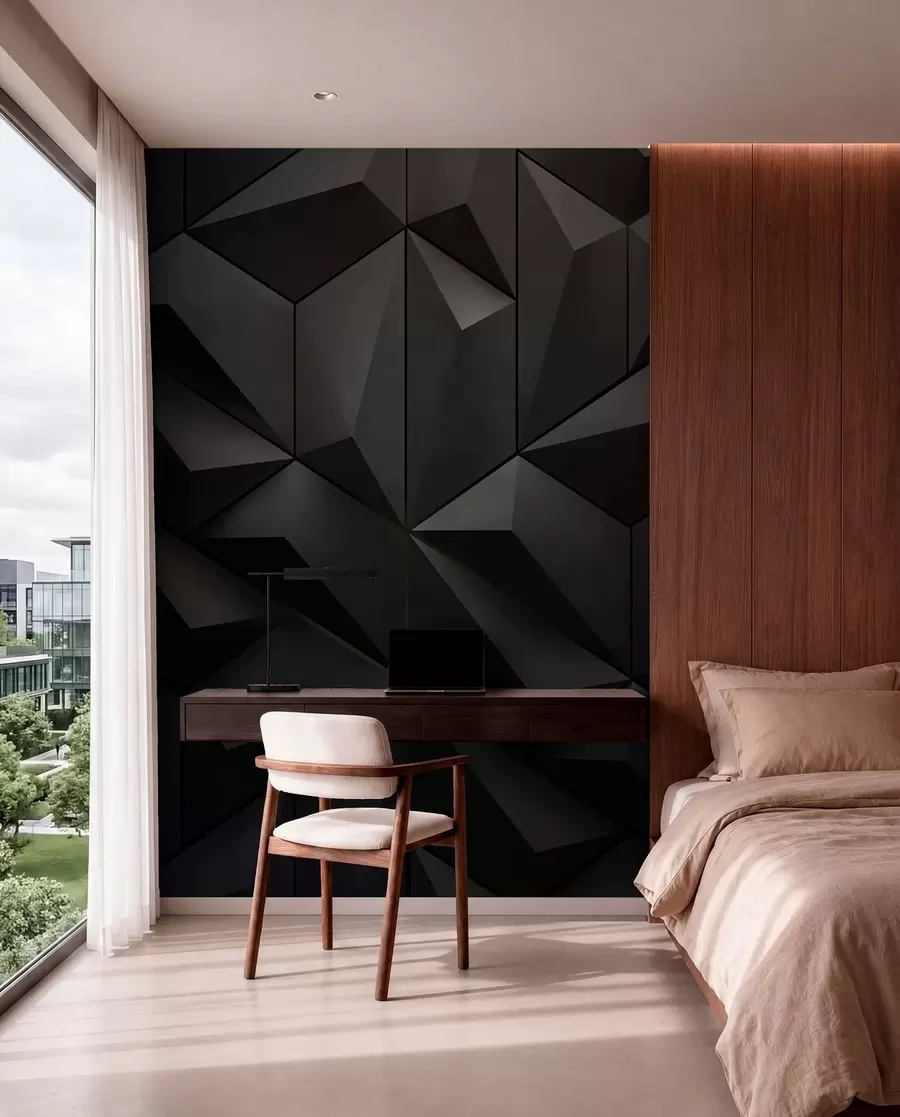murales de pared Facetas negras u79936