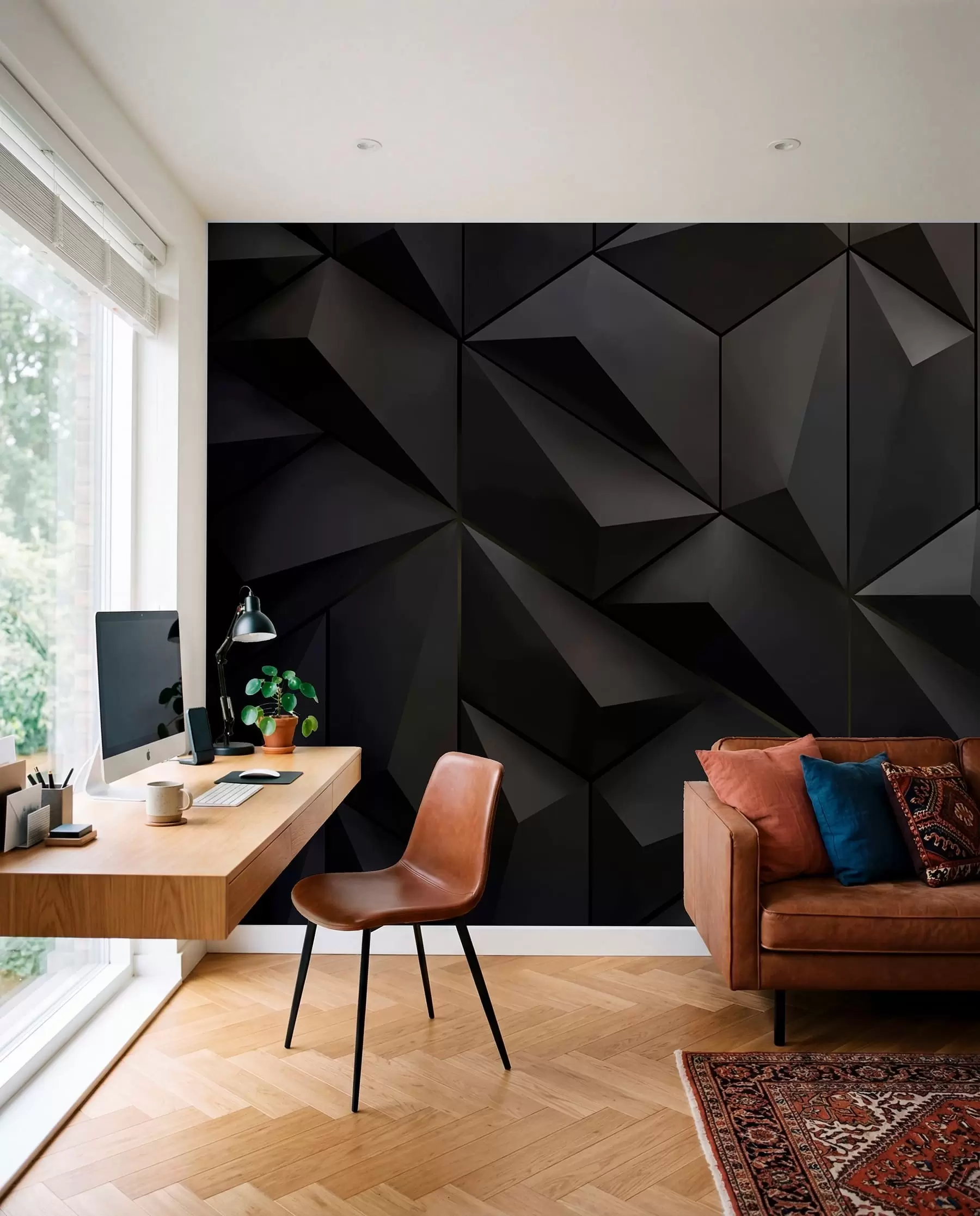 murales de pared Facetas negras u79936