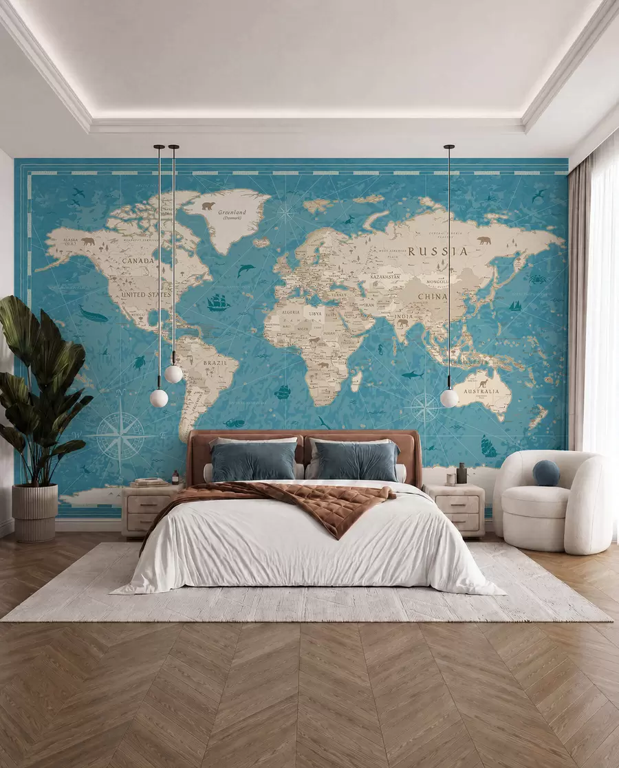 murales de pared Mapamundi, mapa antiguo u50378
