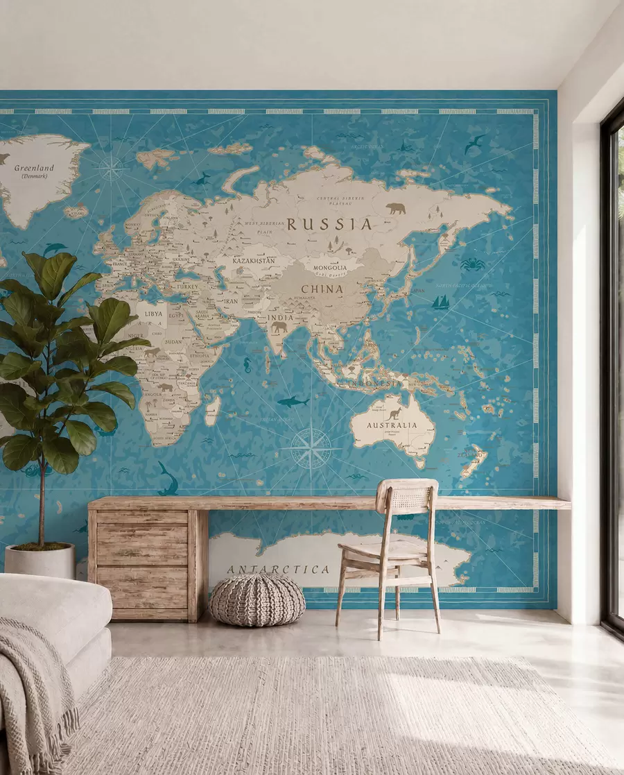 murales de pared Mapamundi, mapa antiguo u50378