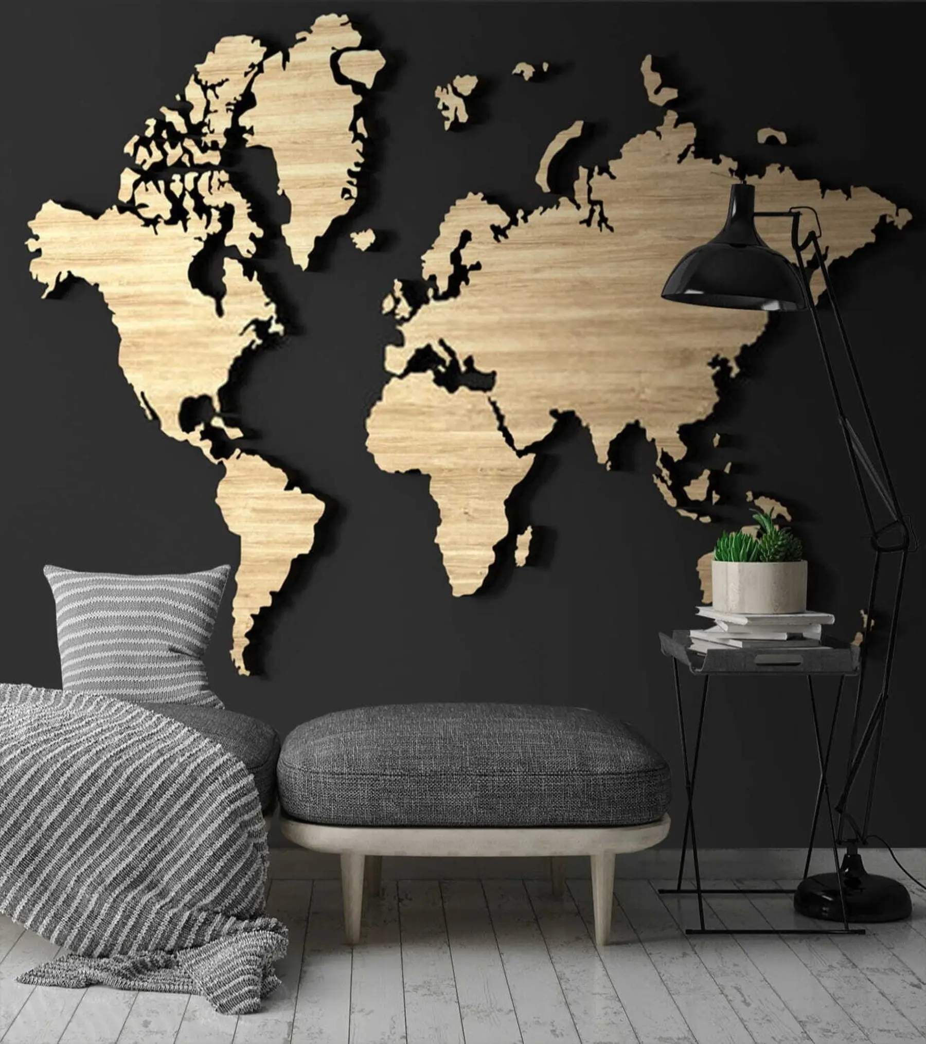 murales de pared Mapa del mundo de los árboles u50437