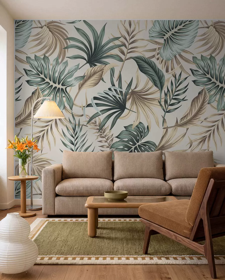 murales de pared Abanicos de hojas en salvia u51888