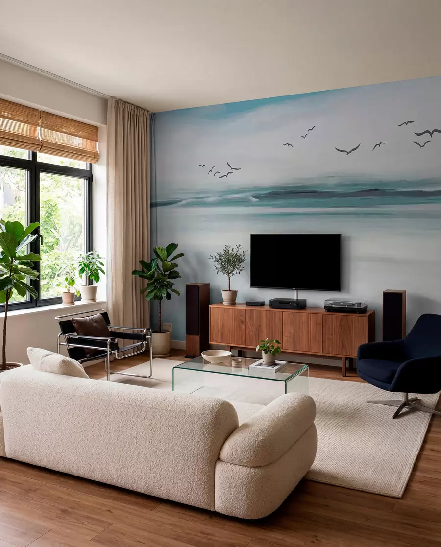 murales de pared Gaviotas sobre el mar u05695