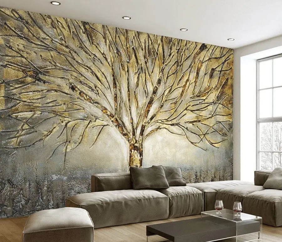 murales de pared Árbol en expansión en tonos marrones u07184