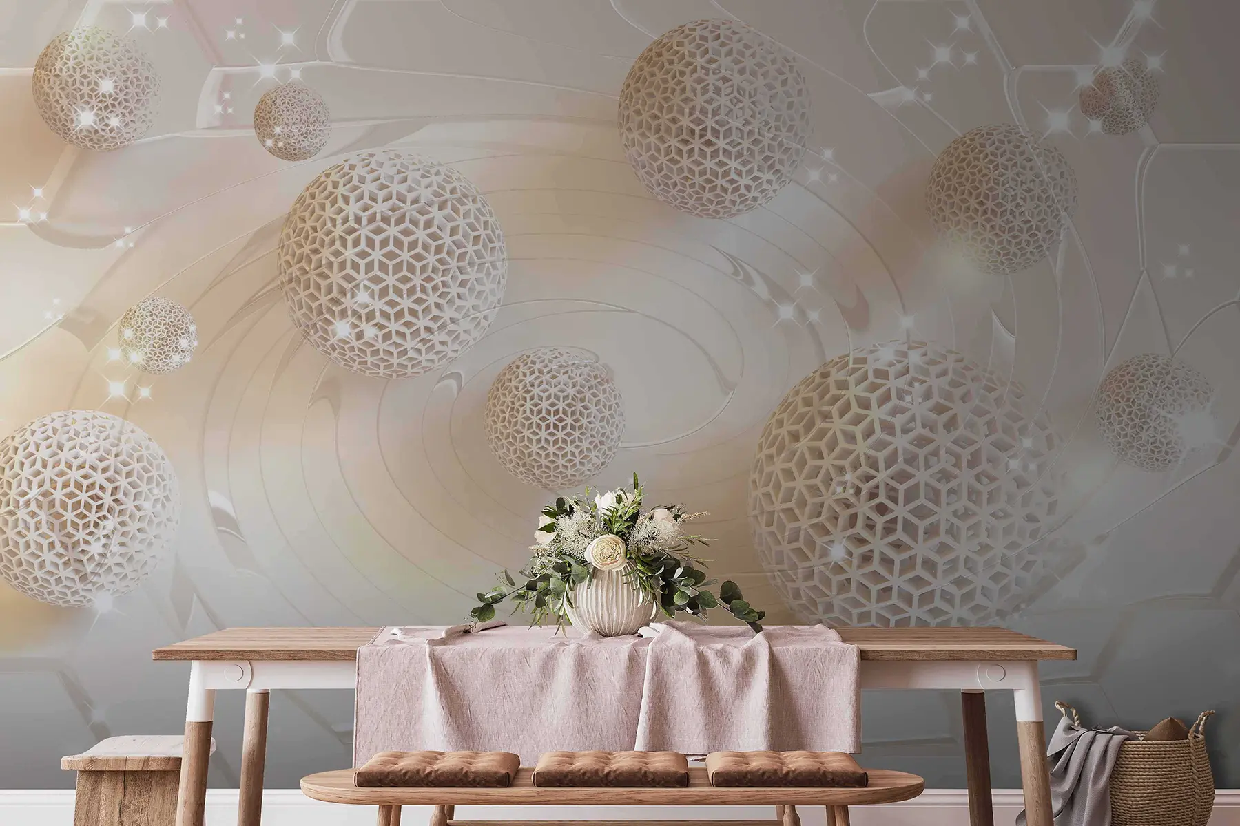 murales de pared Esferas de celosía y brillo u12282