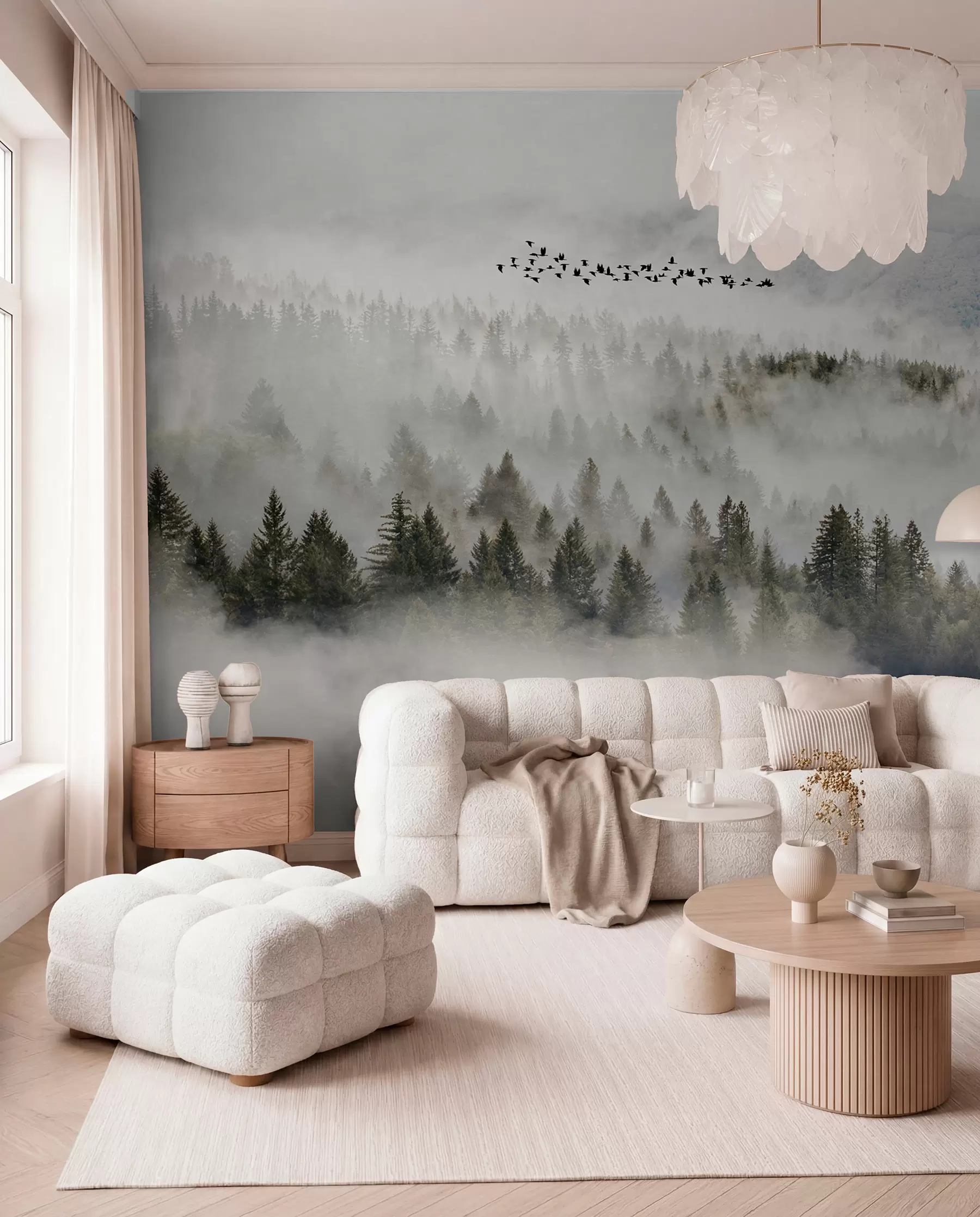 murales de pared Aves sobre la niebla u13823