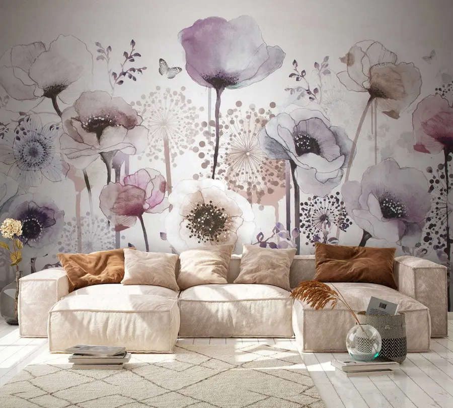 murales de pared Flores de acuarela u14503