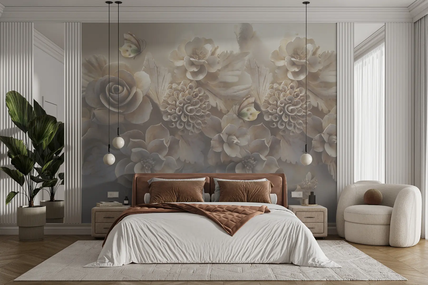 murales de pared Flores 3d u16644