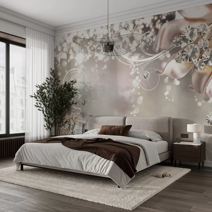 murales de pared Flores y cristales de porcelana u17739