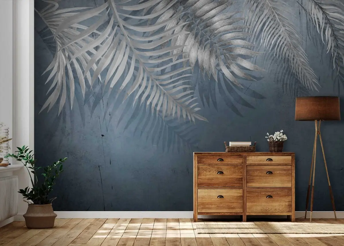 murales de pared Pared vintage con hojas u18312