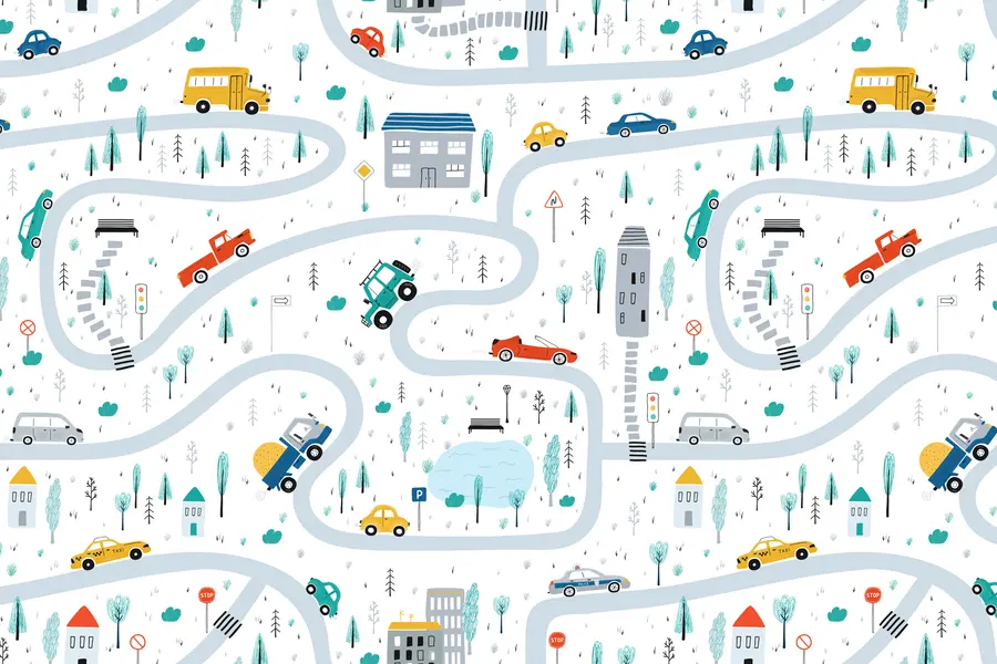 murales de pared Laberinto de autos u19938