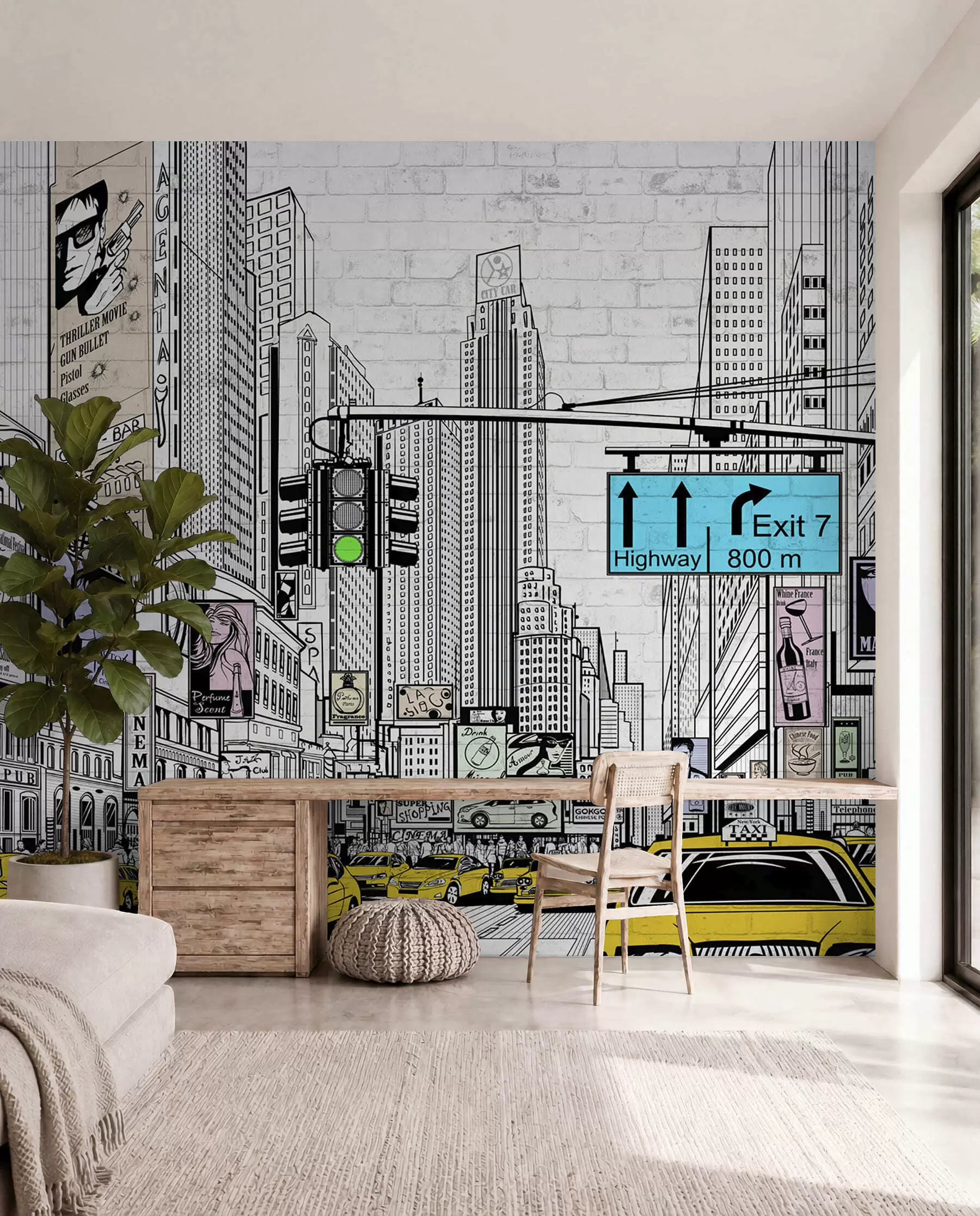 murales de pared Megapolis al estilo Comic u21095