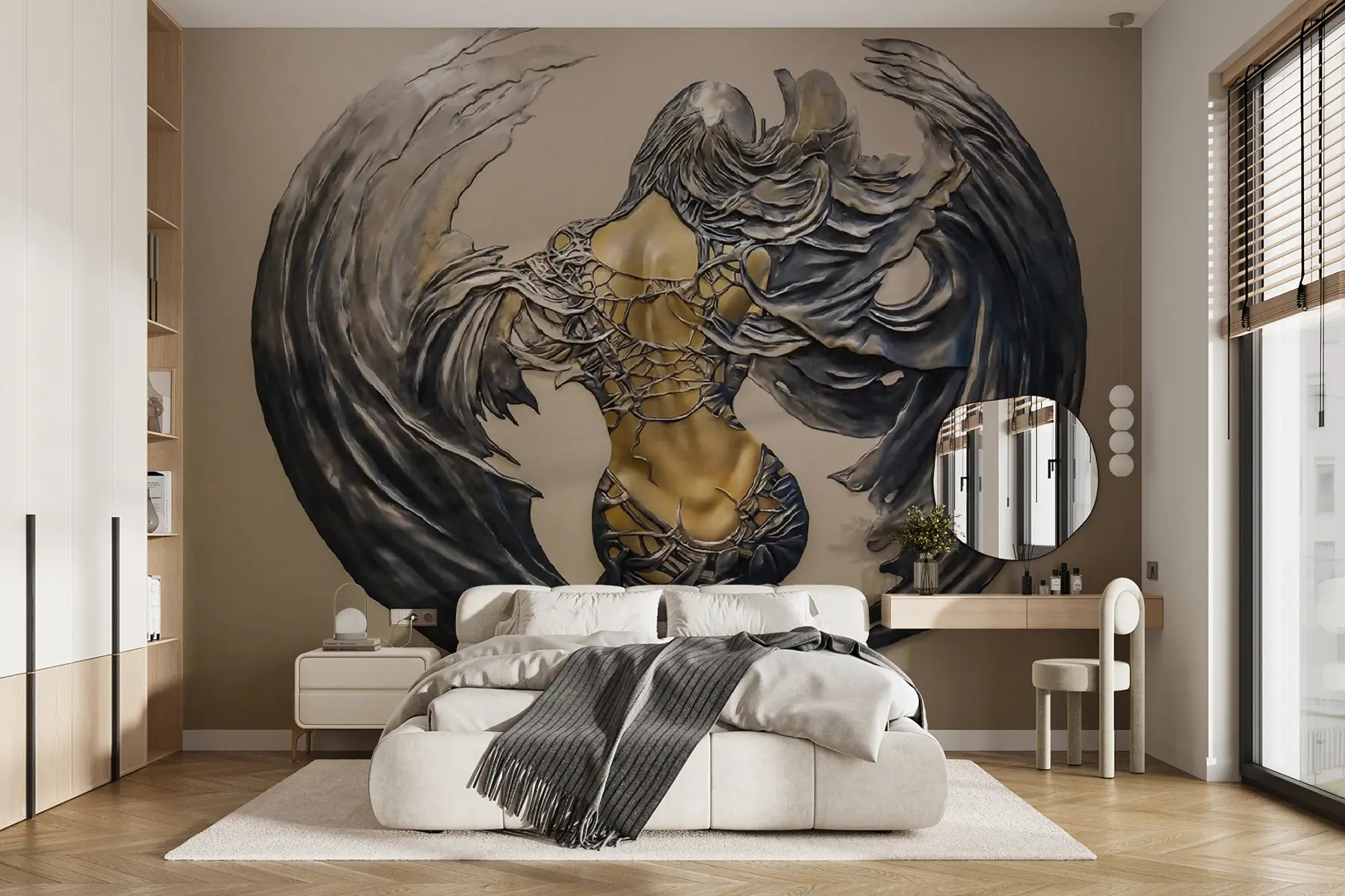 murales de pared Espalda alada de un ángel caído u24303