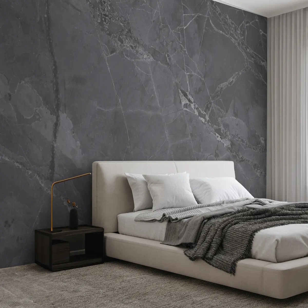 murales de pared Mármol gris oscuro u29912