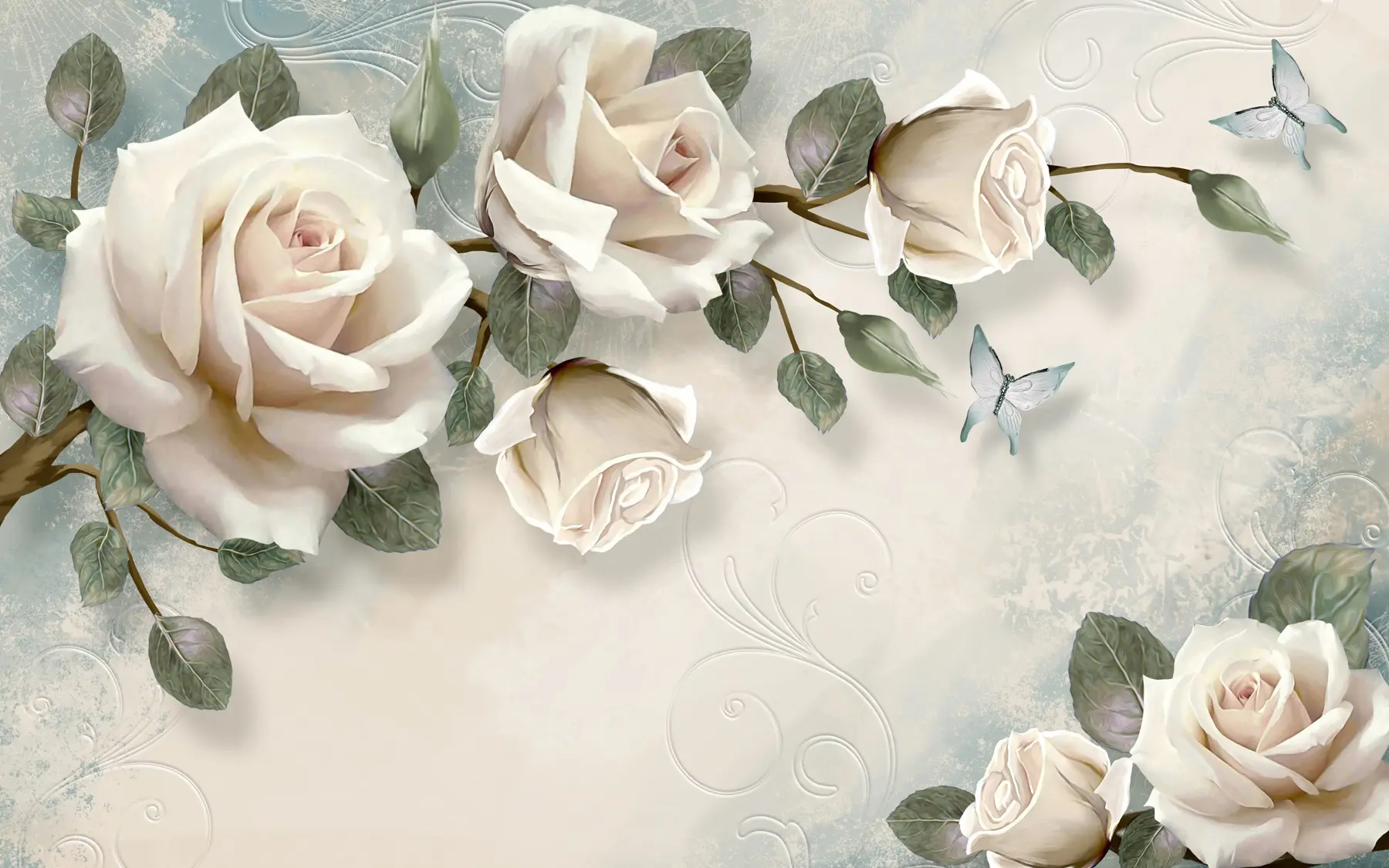 murales de pared Rosas crema u31353