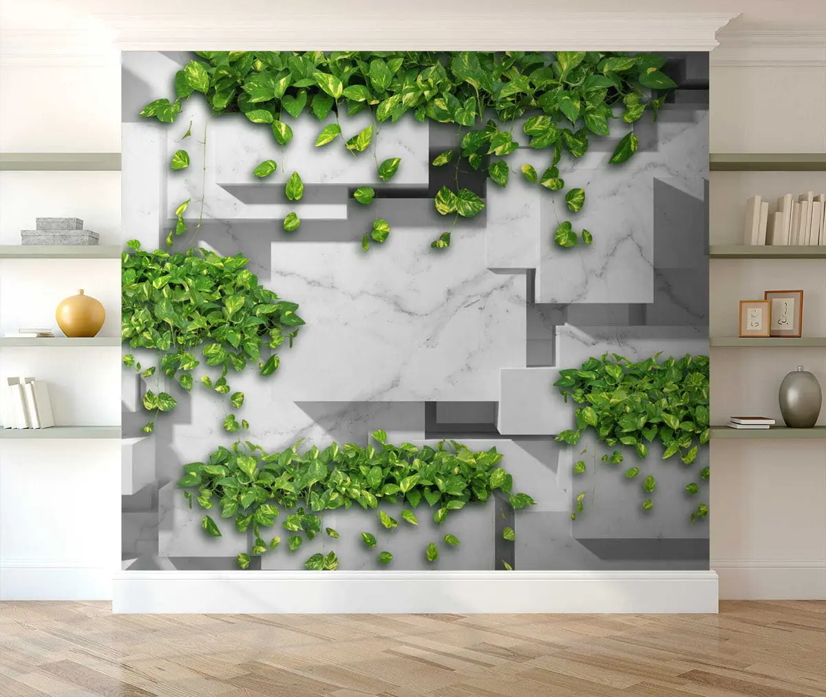murales de pared Paneles 3d y plantas u34395