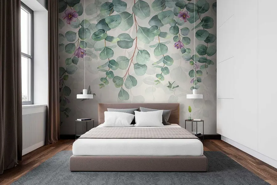murales de pared Ramas colgantes con flores u36206