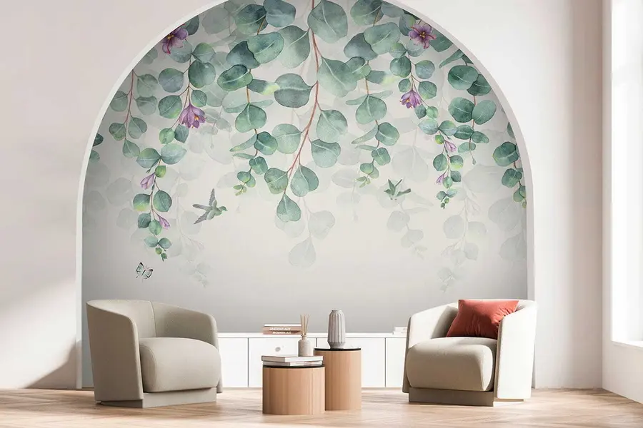 Murales de pared Ramas colgantes con flores u36206 murales de pared Ramas colgantes con flores u36206