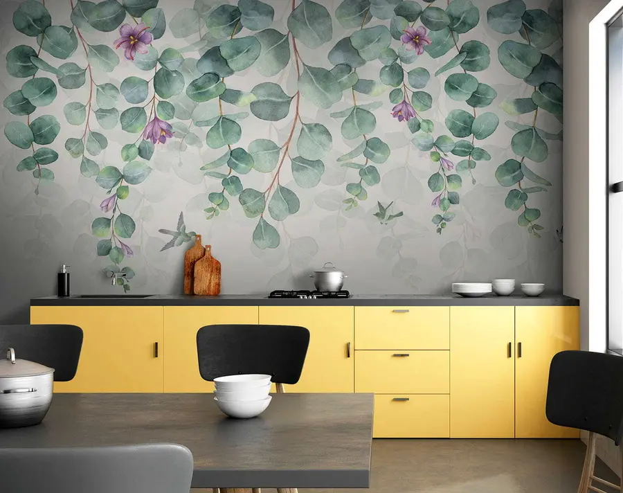 Murales de pared Ramas colgantes con flores u36206 murales de pared Ramas colgantes con flores u36206