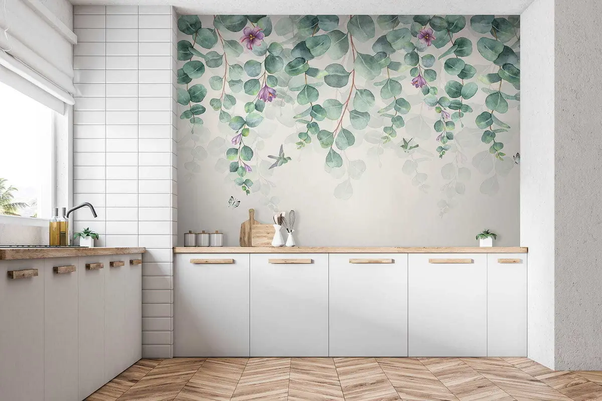 Murales de pared Ramas colgantes con flores u36206 murales de pared Ramas colgantes con flores u36206