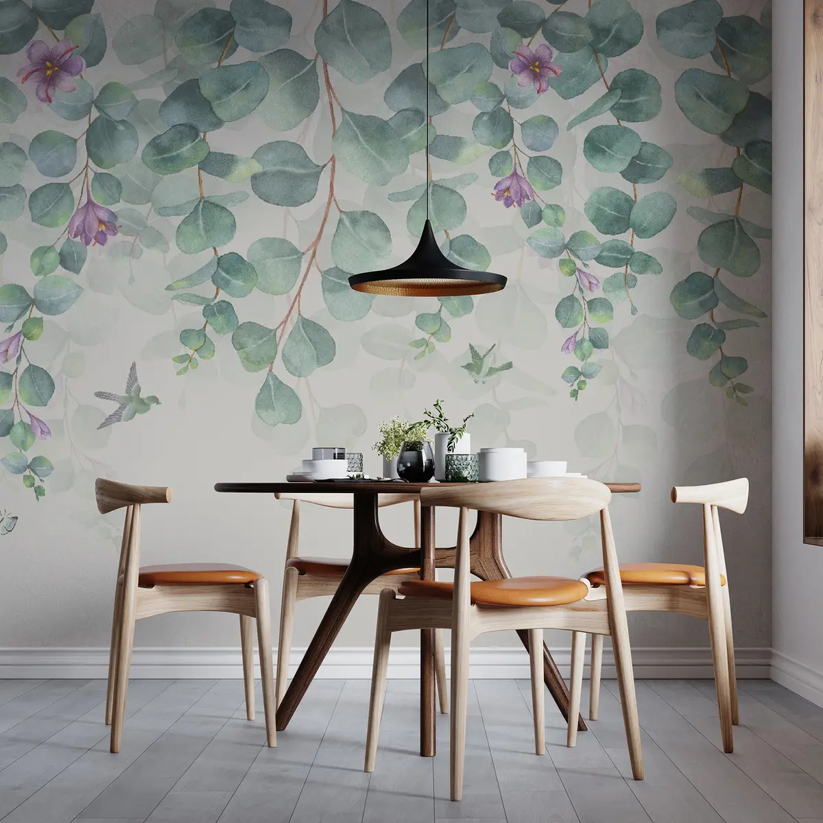 Murales de pared Ramas colgantes con flores u36206 murales de pared Ramas colgantes con flores u36206