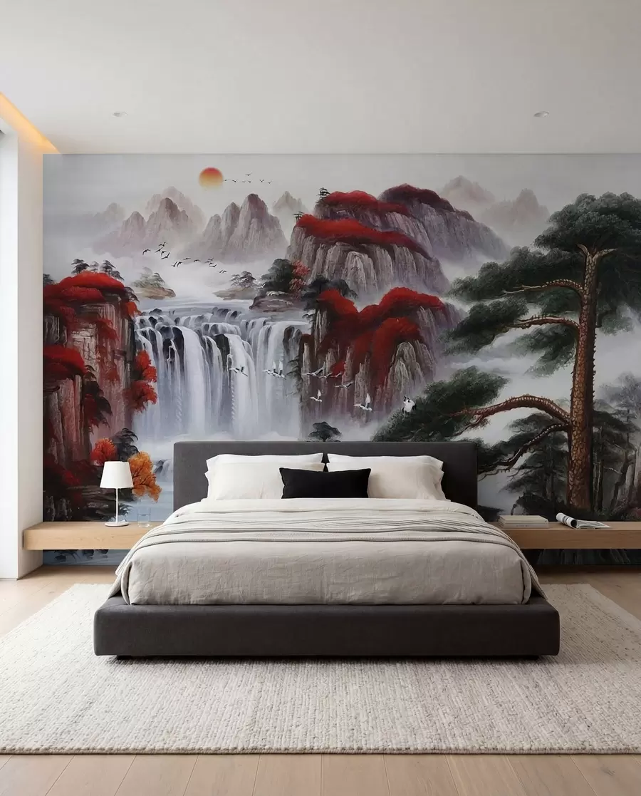 murales de pared Cascada de estilo japonés u36222