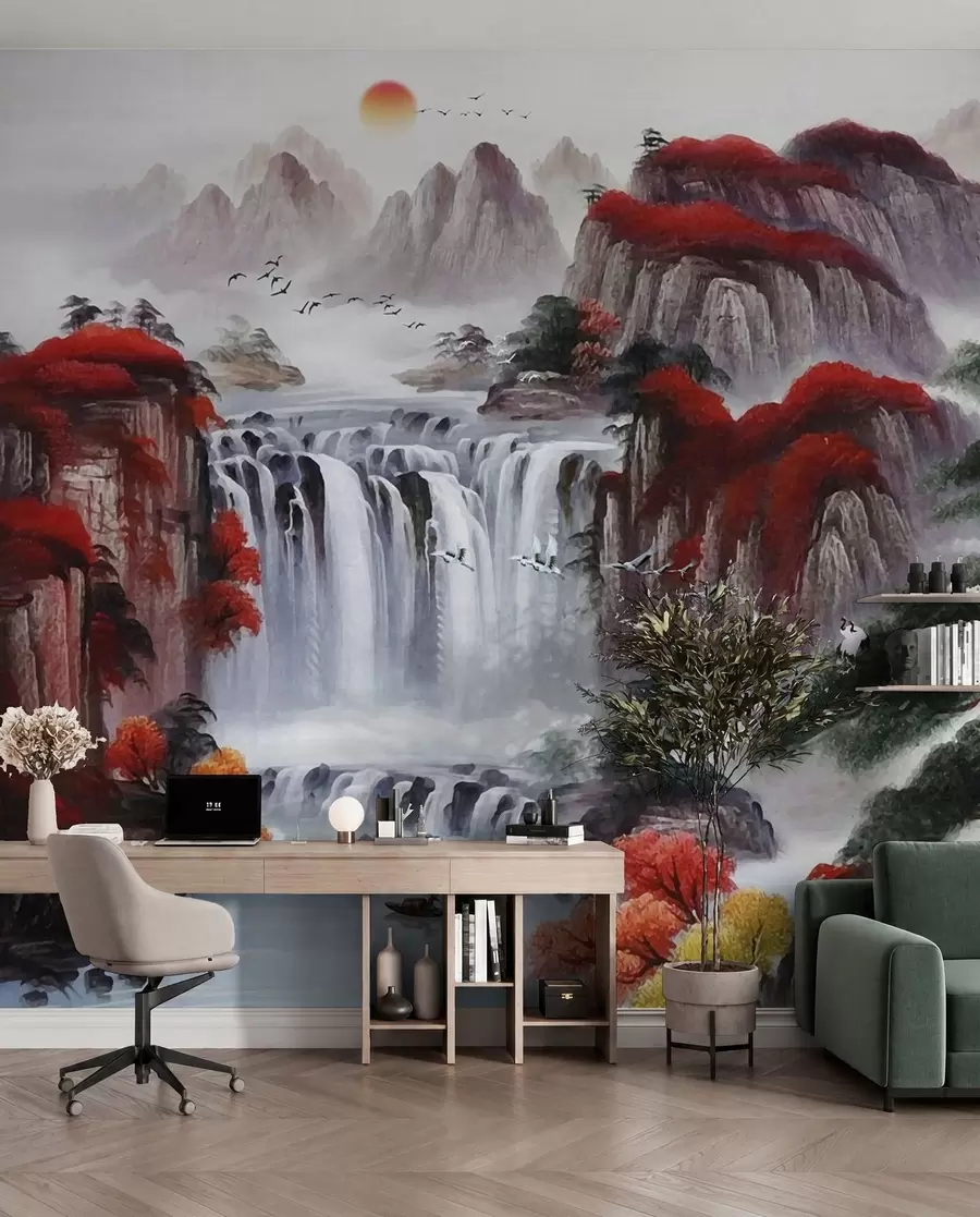 murales de pared Cascada de estilo japonés u36222