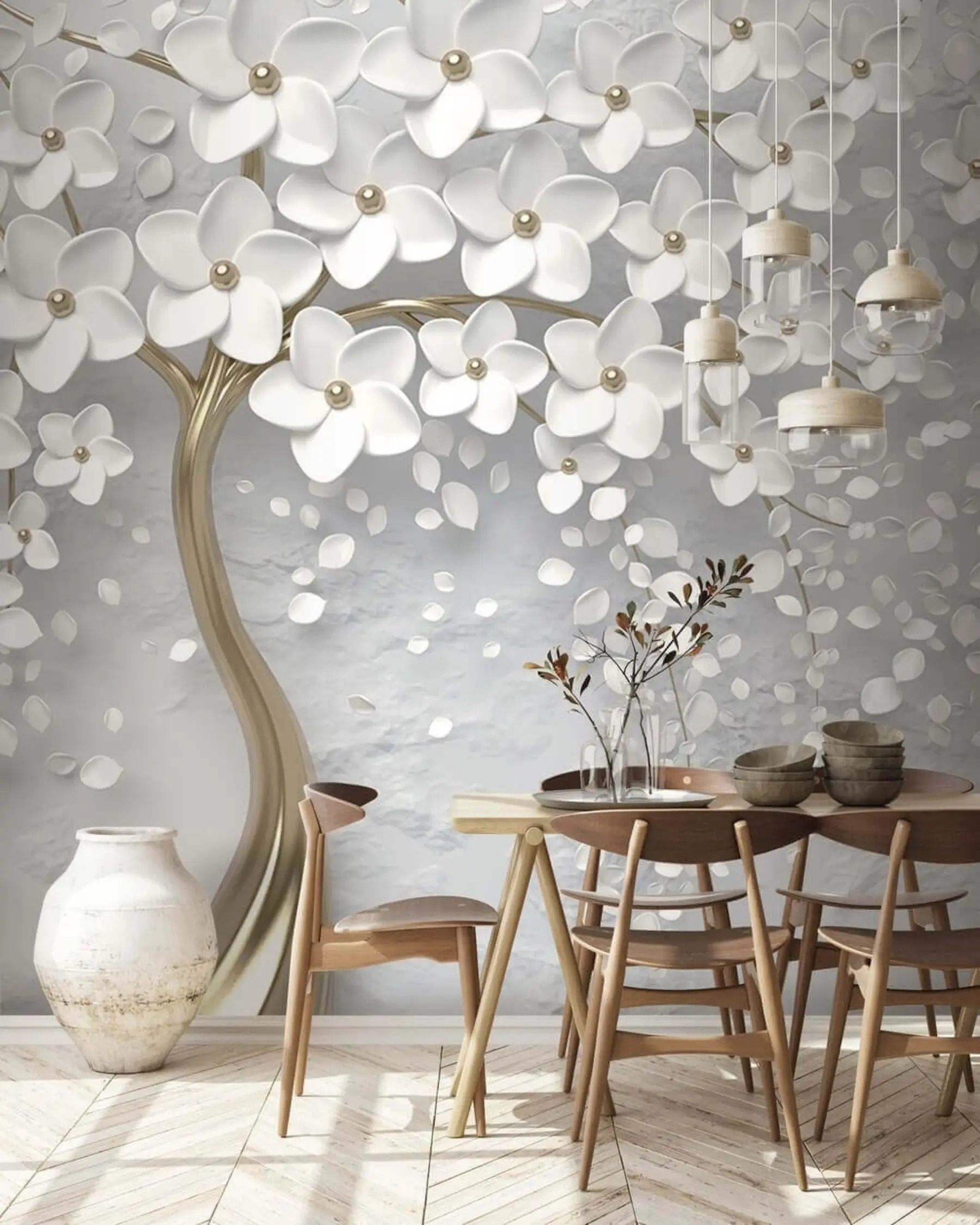 Murales de pared Árbol con grandes flores u37065 murales de pared Árbol con grandes flores u37065