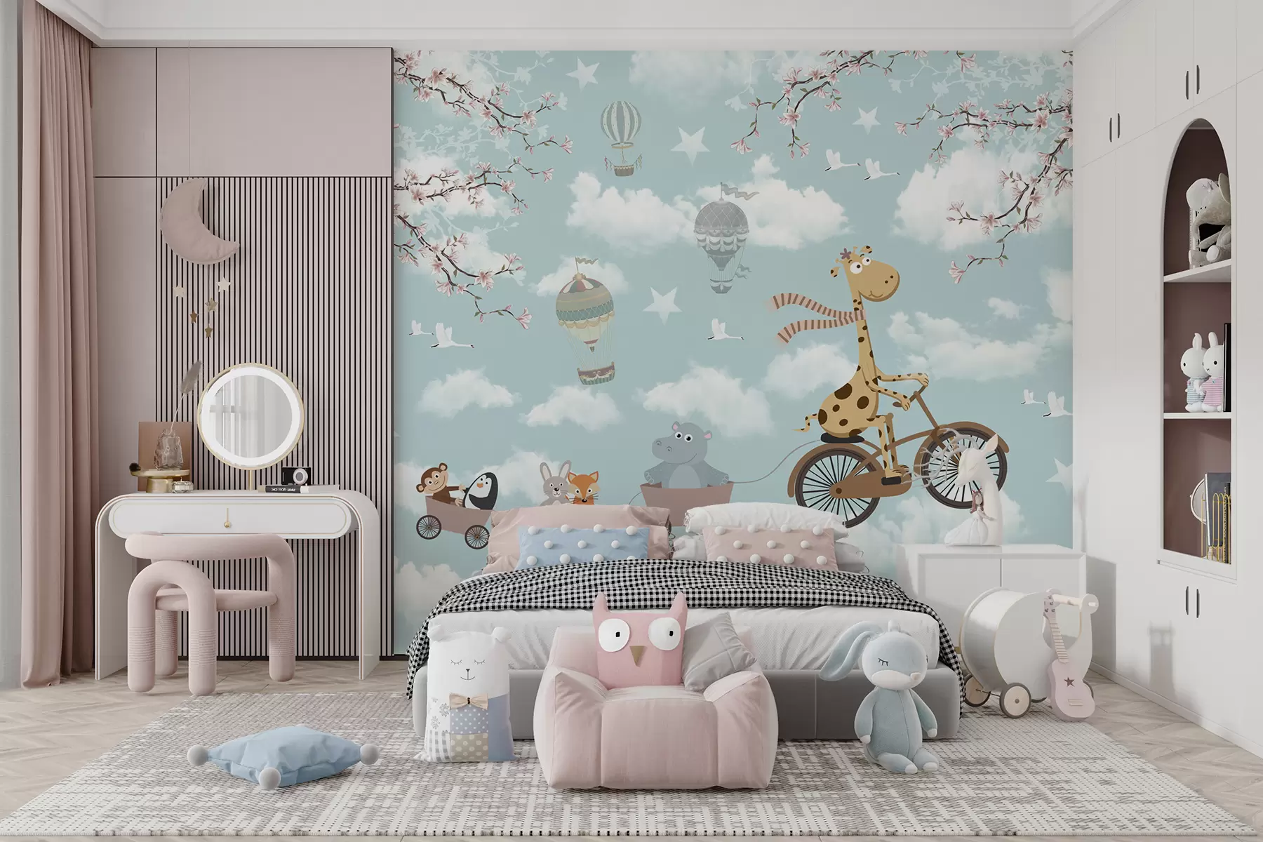 murales de pared Animales graciosos en bicicleta u41137