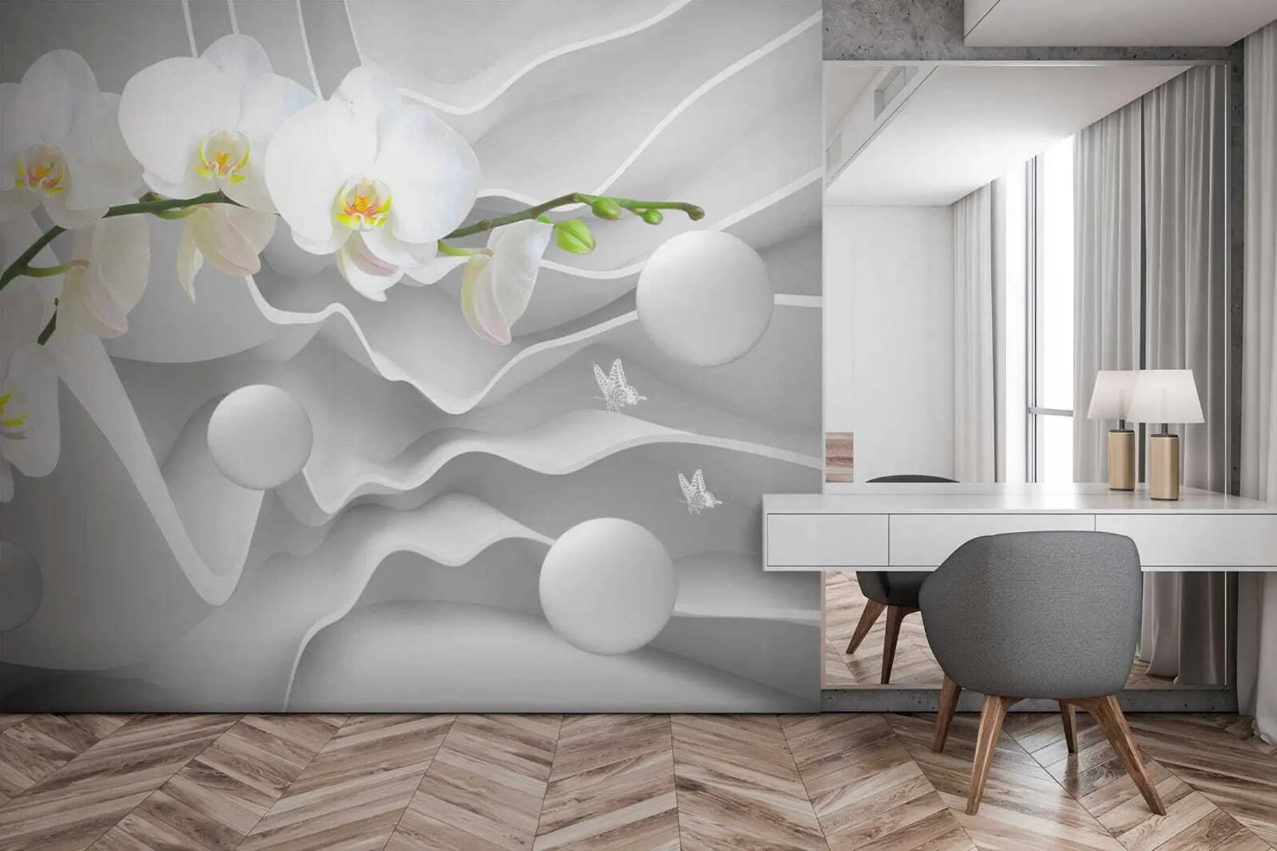 murales de pared Orquídea blanca u47810