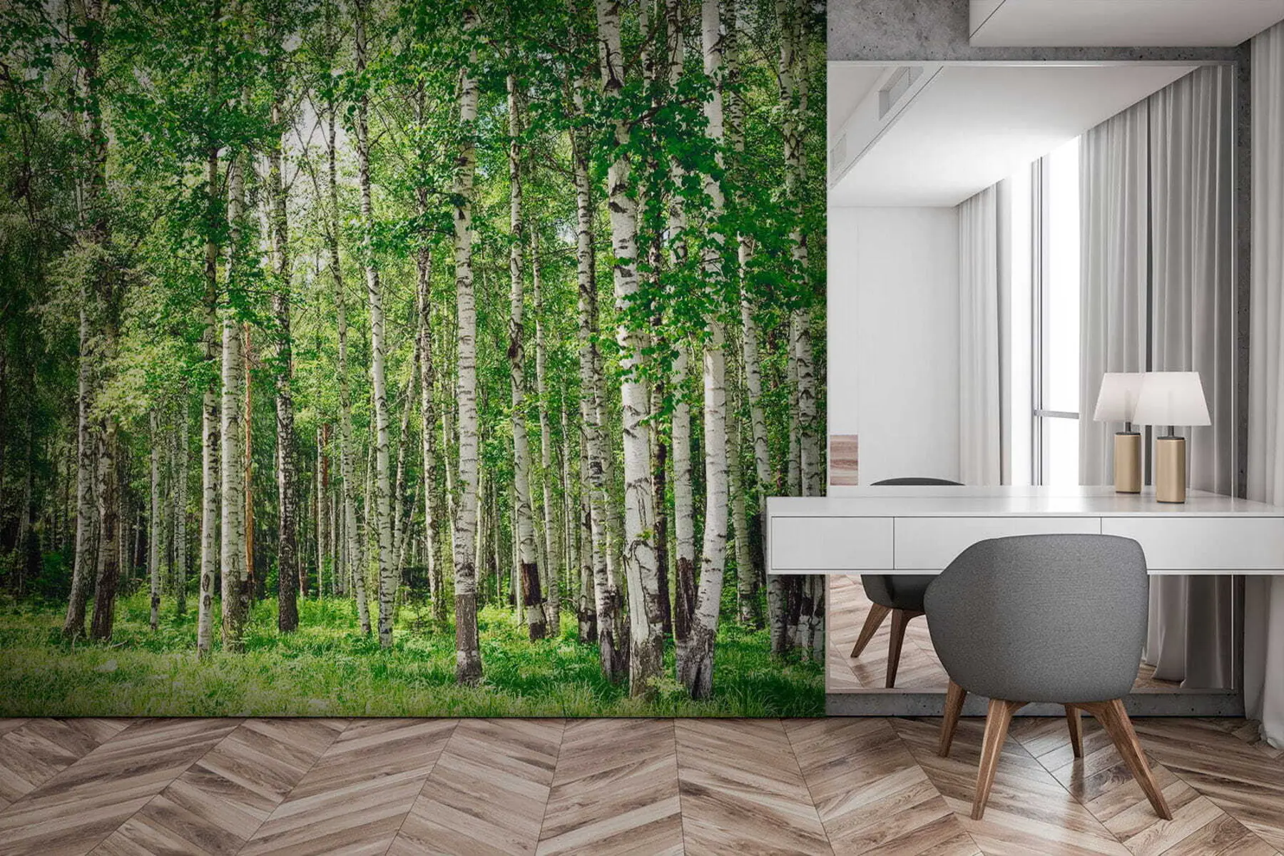murales de pared Bosque de abedules u52530
