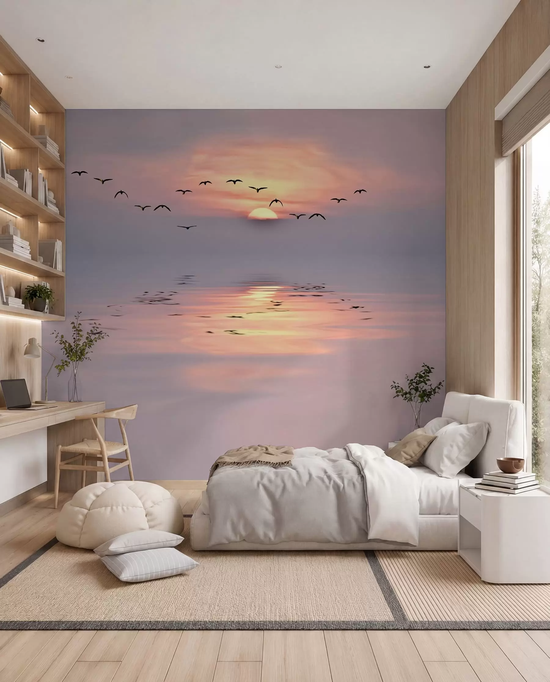 murales de pared Gaviotas al atardecer u53413