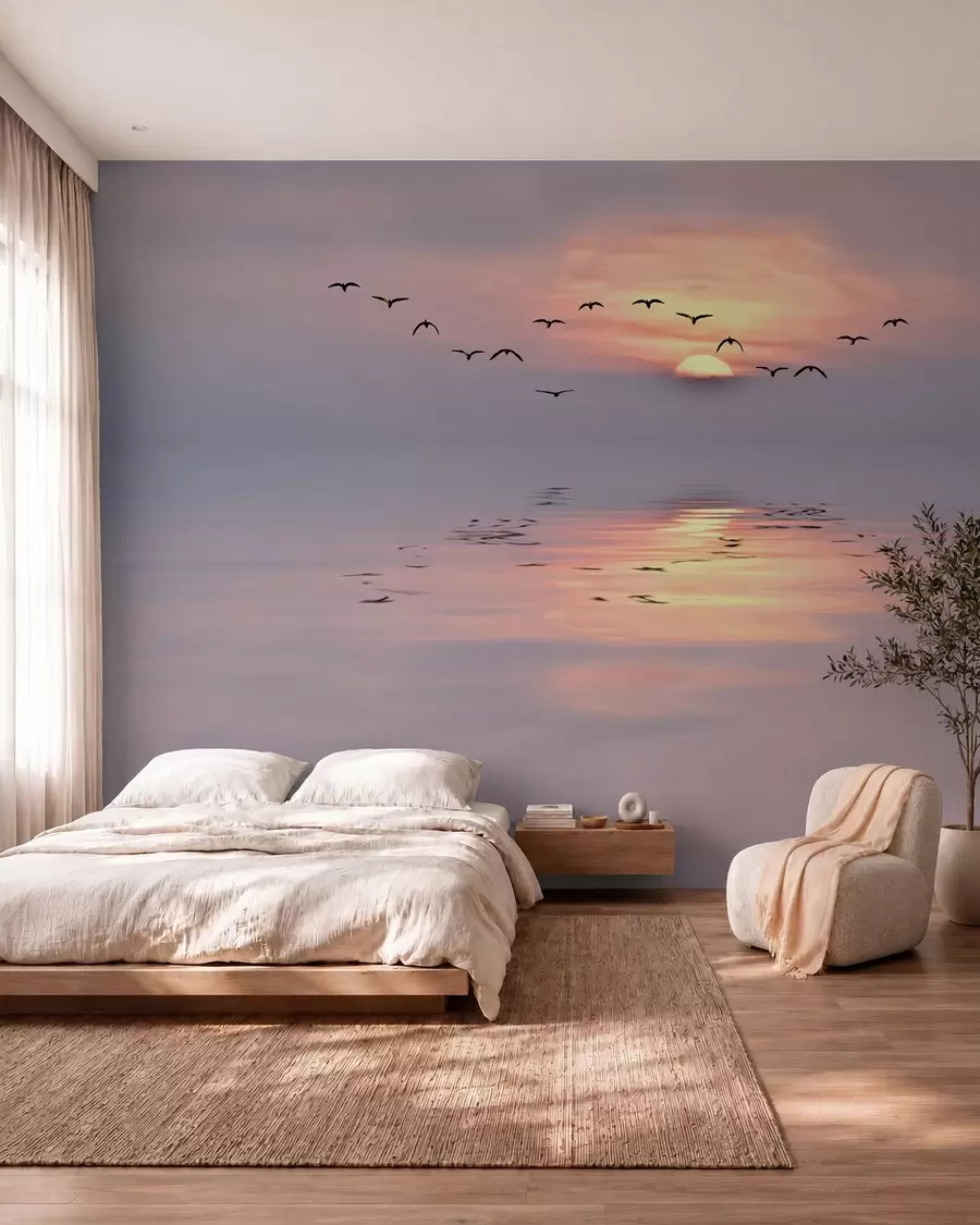 murales de pared Gaviotas en la luz del ocaso u53413