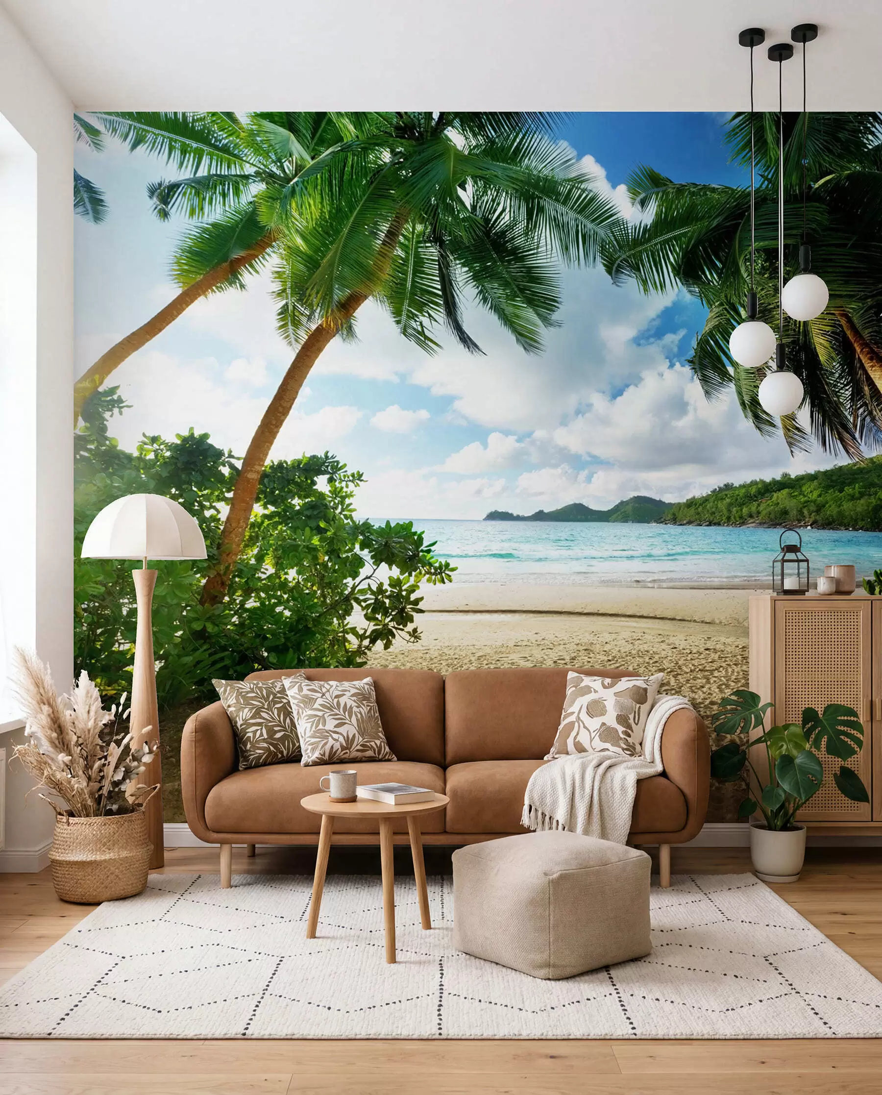 murales de pared Palmera junto a la laguna u53753