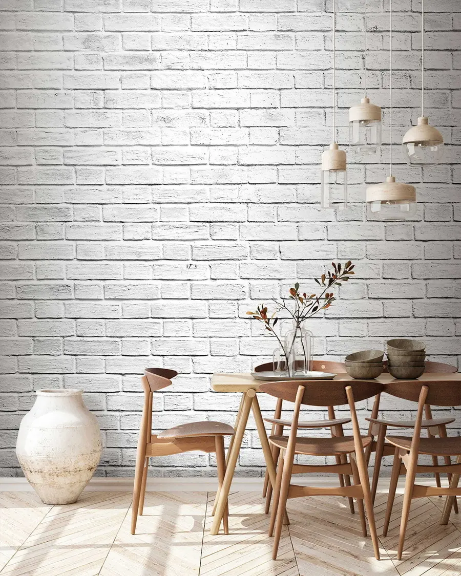 murales de pared Pared de ladrillo blanco u54004