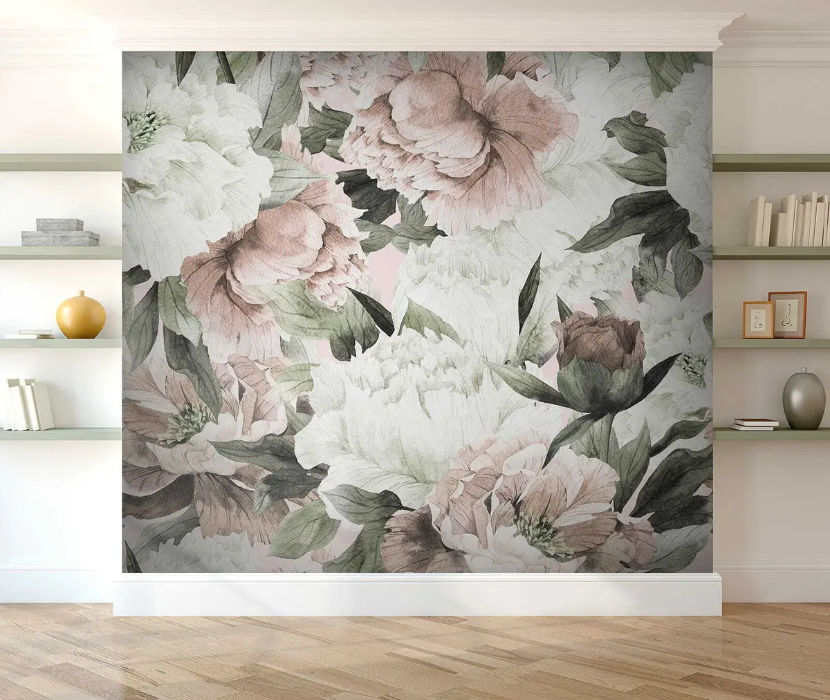 murales de pared Peonias dibujadas u55910