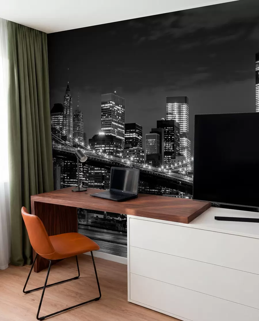murales de pared Brooklyn en monocromo u56428