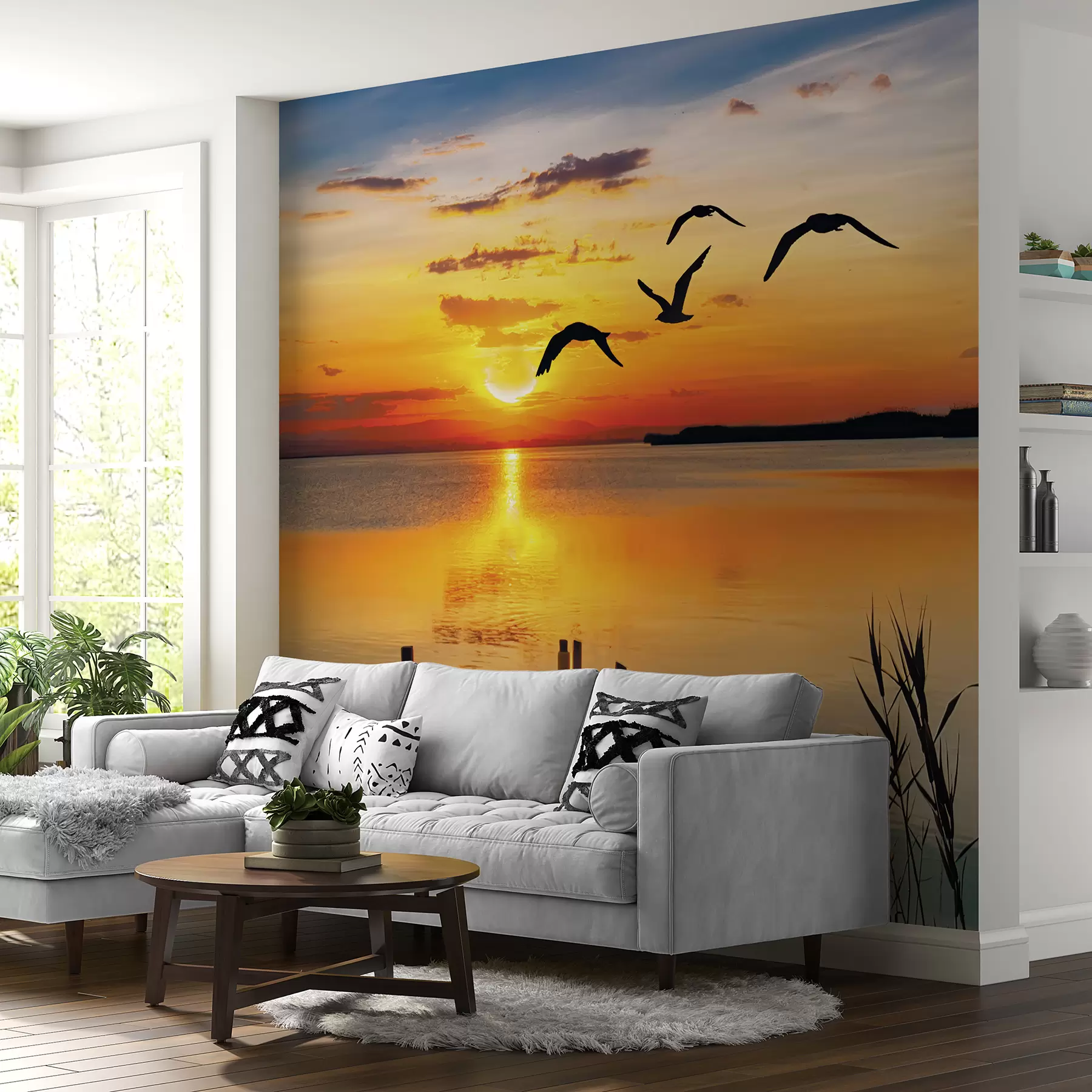 murales de pared Gaviotas y muelle u57673