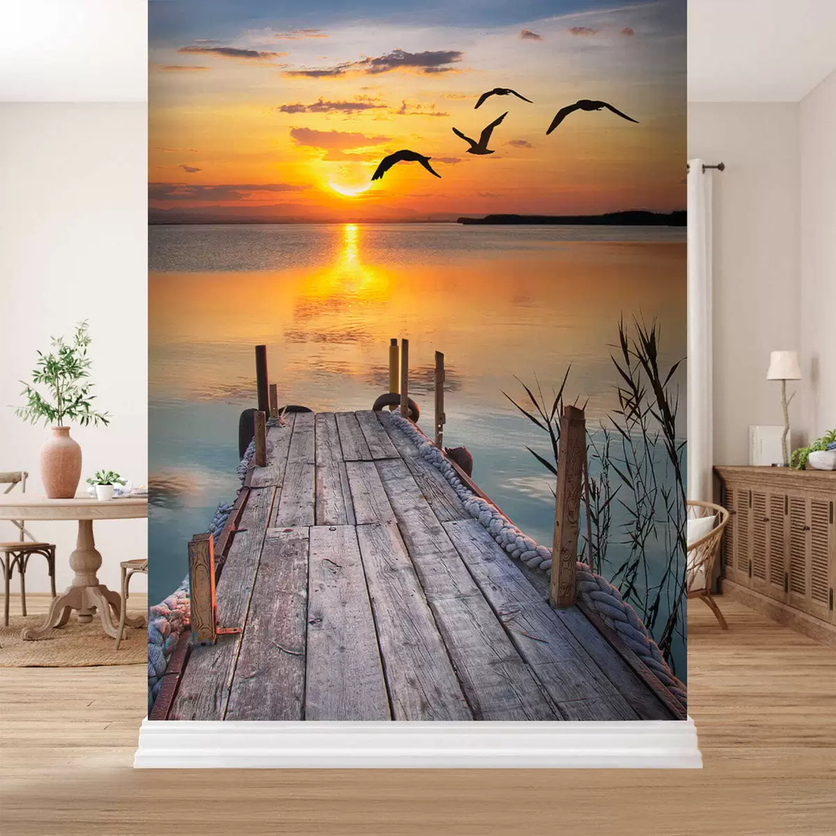 murales de pared Gaviotas y muelle u57673