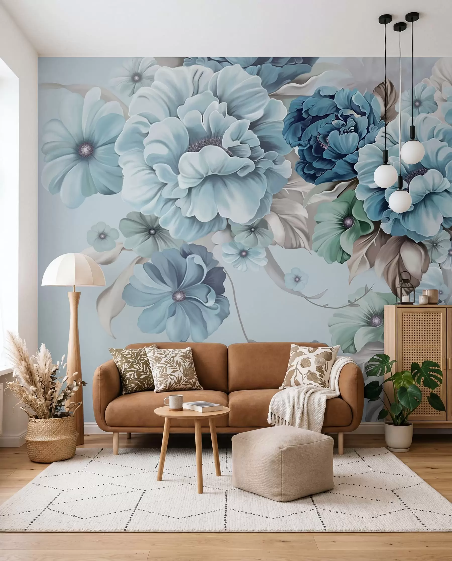 murales de pared Ramo de flores azules u59900