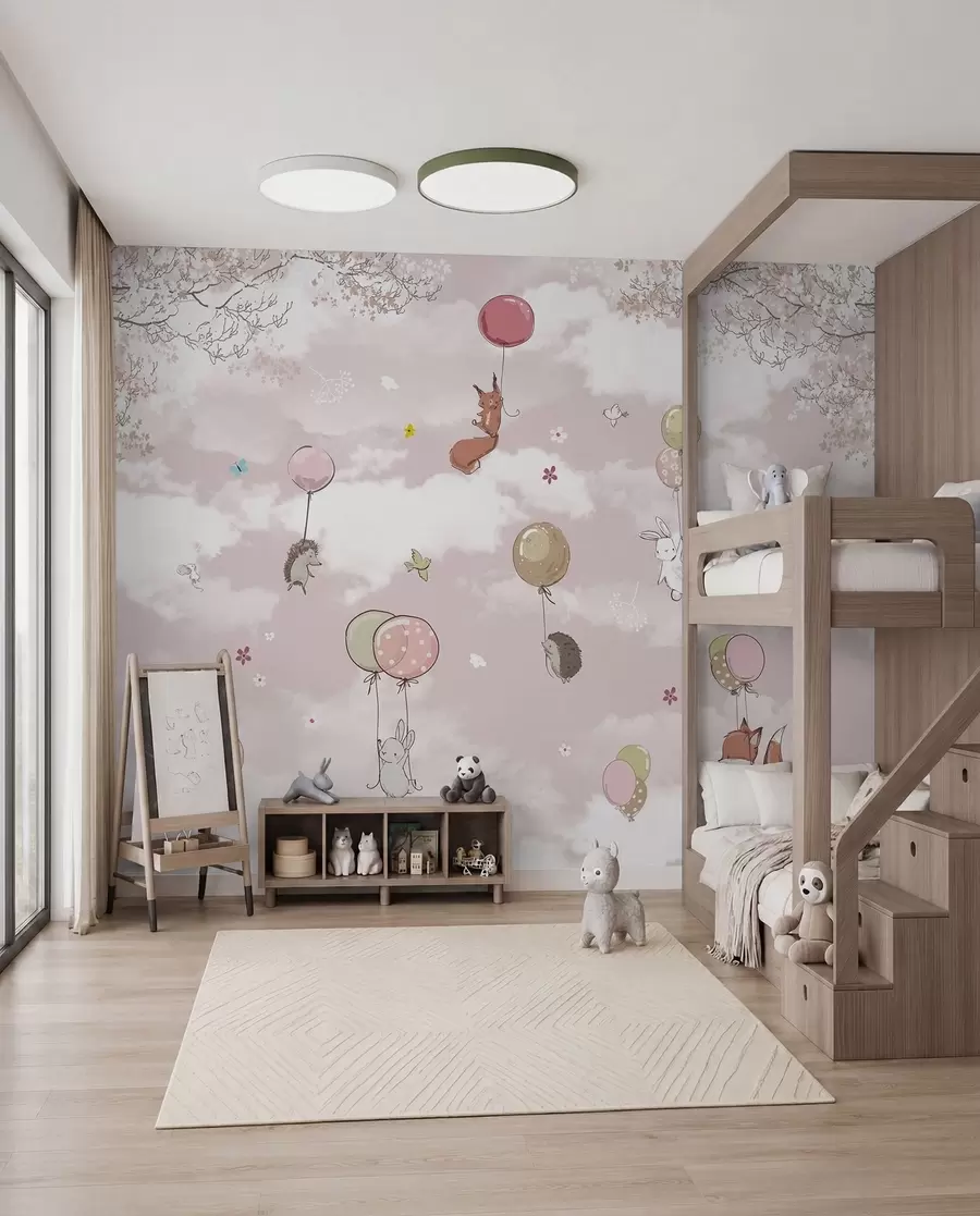 murales de pared Globos aerostáticos en las nubes u59963