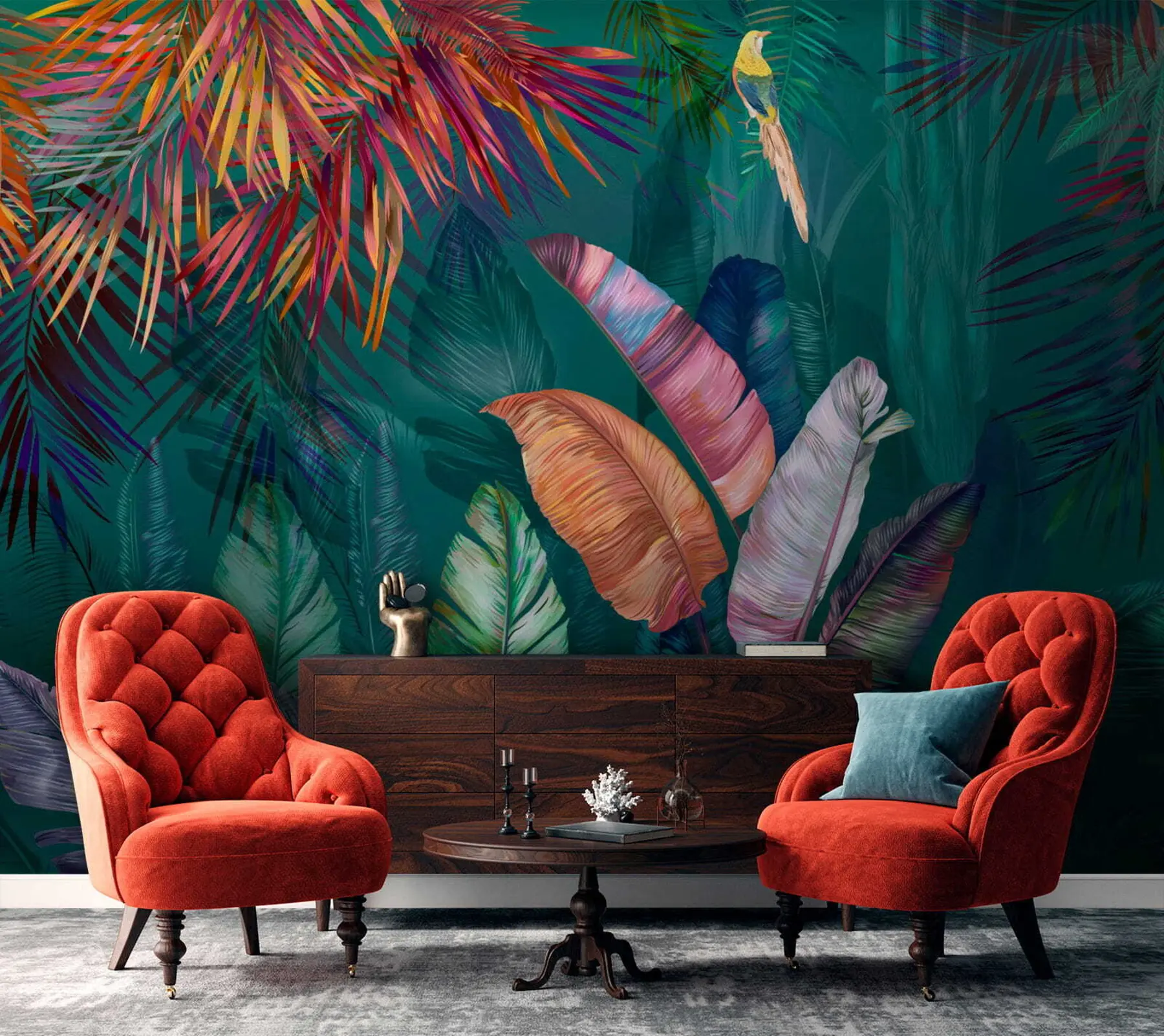 murales de pared Hojas de plátano brillantes u60120