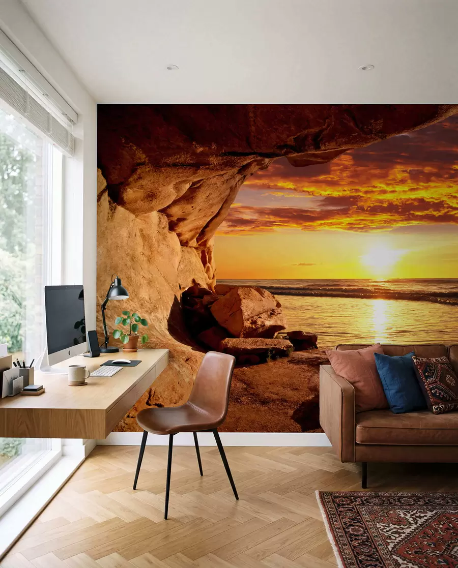 murales de pared Atardecer entre las rocas u60242