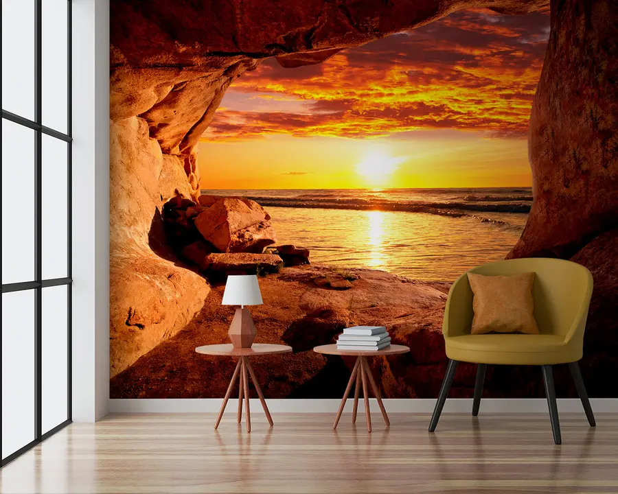 murales de pared Puesta de sol en las rocas u60242