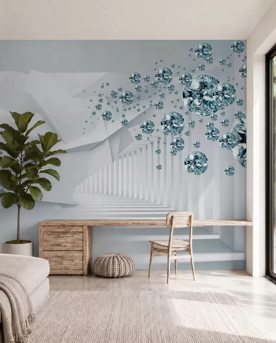 murales de pared Pendiente, fuente y arte u60340