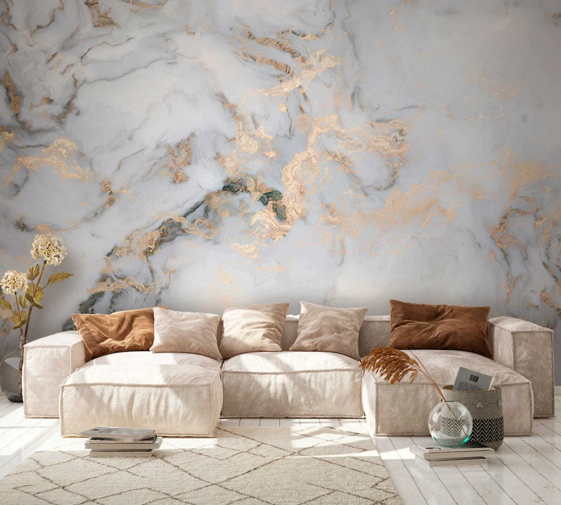 murales de pared Mármol con oro u60555