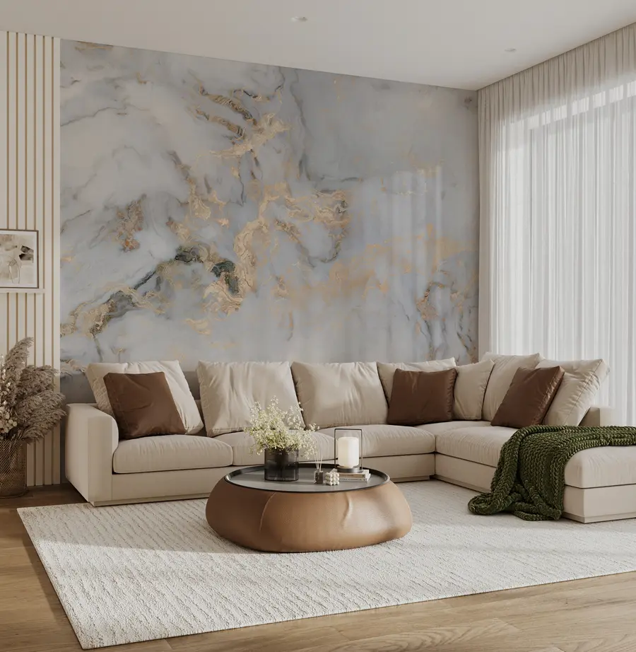 murales de pared Mármol con oro u60555